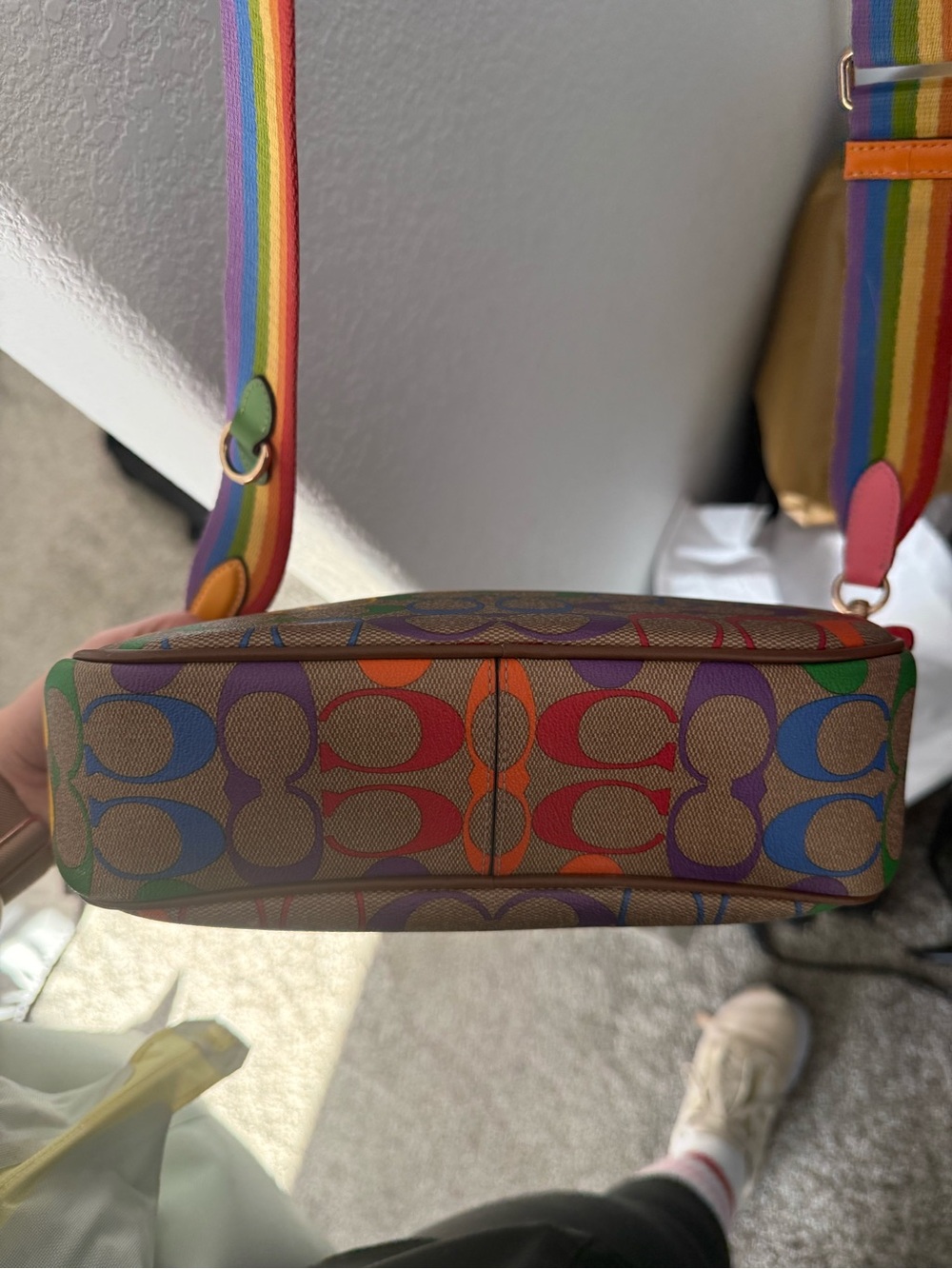 Coach Rainbow Signature Crossbody Bag - Brown Multicolor - Picture 7 of 8